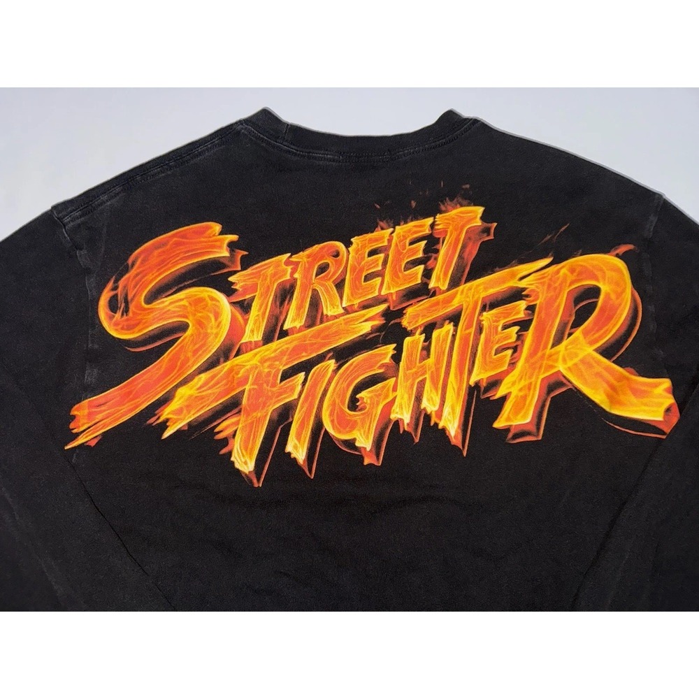 Kith Street Fighter Flame Long Sleeve Shirt Black S Logo Spellout